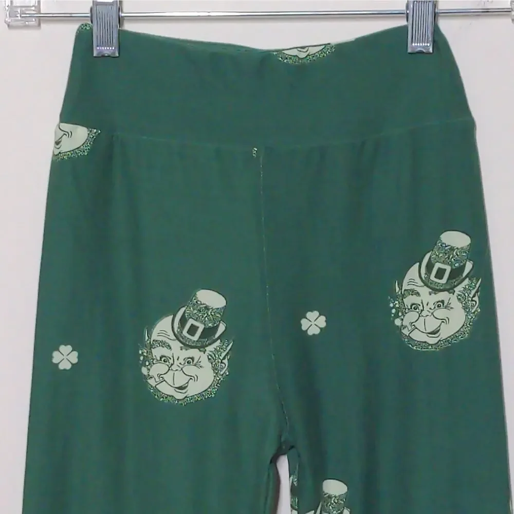 LuLaRoe Leggings in Leprechaun Print Shamrocks – Tween